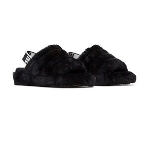 Women's Black Fluff Yeah Slides